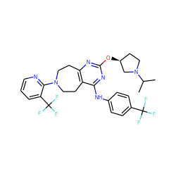 CC(C)N1CC[C@H](Oc2nc3c(c(Nc4ccc(C(F)(F)F)cc4)n2)CCN(c2ncccc2C(F)(F)F)CC3)C1 ZINC000144088093