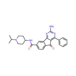 CC(C)N1CCC(NC(=O)c2ccc3c(c2)-c2nc(N)nc(-c4ccccc4)c2C3=O)CC1 ZINC000049052357