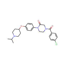 CC(C)N1CCC(Oc2ccc(N3CCN(C(=O)c4ccc(Cl)cc4)CC3=O)cc2)CC1 ZINC000028870334