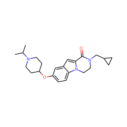 CC(C)N1CCC(Oc2ccc3c(c2)cc2n3CCN(CC3CC3)C2=O)CC1 ZINC000064539722