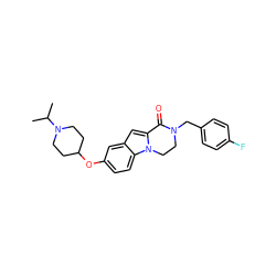 CC(C)N1CCC(Oc2ccc3c(c2)cc2n3CCN(Cc3ccc(F)cc3)C2=O)CC1 ZINC000064540074