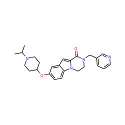 CC(C)N1CCC(Oc2ccc3c(c2)cc2n3CCN(Cc3cccnc3)C2=O)CC1 ZINC000064548934