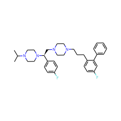 CC(C)N1CCN([C@@H](CN2CCN(CCCc3ccc(F)cc3-c3ccccc3)CC2)c2ccc(F)cc2)CC1 ZINC000028646333