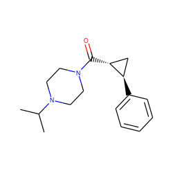 CC(C)N1CCN(C(=O)[C@@H]2C[C@H]2c2ccccc2)CC1 ZINC000059049813