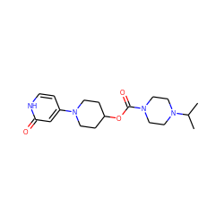 CC(C)N1CCN(C(=O)OC2CCN(c3cc[nH]c(=O)c3)CC2)CC1 ZINC000206797988