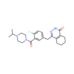 CC(C)N1CCN(C(=O)c2cc(Cc3n[nH]c(=O)c4c3CCCC4)ccc2F)CC1 ZINC000149144587