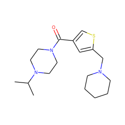 CC(C)N1CCN(C(=O)c2csc(CN3CCCCC3)c2)CC1 ZINC000035949812