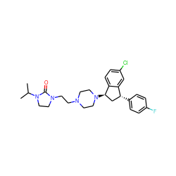 CC(C)N1CCN(CCN2CCN([C@@H]3C[C@@H](c4ccc(F)cc4)c4cc(Cl)ccc43)CC2)C1=O ZINC000022441343