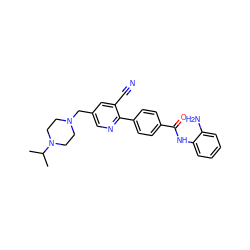 CC(C)N1CCN(Cc2cnc(-c3ccc(C(=O)Nc4ccccc4N)cc3)c(C#N)c2)CC1 ZINC000029042500