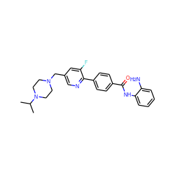 CC(C)N1CCN(Cc2cnc(-c3ccc(C(=O)Nc4ccccc4N)cc3)c(F)c2)CC1 ZINC000029043653