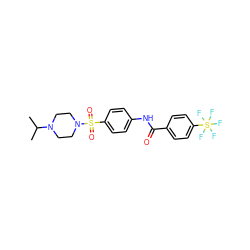 CC(C)N1CCN(S(=O)(=O)c2ccc(NC(=O)c3ccc(S(F)(F)(F)(F)F)cc3)cc2)CC1 ZINC000473114100