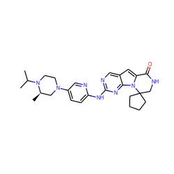 CC(C)N1CCN(c2ccc(Nc3ncc4cc5n(c4n3)C3(CCCC3)CNC5=O)nc2)C[C@H]1C ZINC000221166478