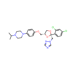 CC(C)N1CCN(c2ccc(OC[C@@H]3CO[C@@](Cn4cncn4)(c4ccc(Cl)cc4Cl)O3)cc2)CC1 ZINC000000897382