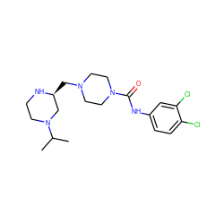 CC(C)N1CCN[C@@H](CN2CCN(C(=O)Nc3ccc(Cl)c(Cl)c3)CC2)C1 ZINC000084728617