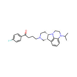 CC(C)N1CCN2c3c(cccc31)[C@@H]1CN(CCCC(=O)c3ccc(F)cc3)CC[C@@H]12 ZINC000140844313