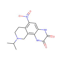 CC(C)N1CCc2c([N+](=O)[O-])cc3[nH]c(=O)c(=O)[nH]c3c2C1 ZINC000013743358