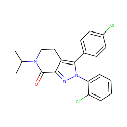 CC(C)N1CCc2c(nn(-c3ccccc3Cl)c2-c2ccc(Cl)cc2)C1=O ZINC000006717073