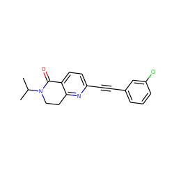 CC(C)N1CCc2nc(C#Cc3cccc(Cl)c3)ccc2C1=O ZINC000071341350