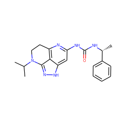 CC(C)N1CCc2nc(NC(=O)N[C@H](C)c3ccccc3)cc3[nH]nc1c23 ZINC000210742397