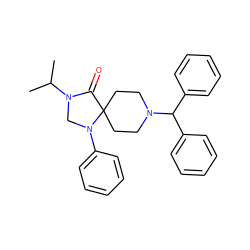 CC(C)N1CN(c2ccccc2)C2(CCN(C(c3ccccc3)c3ccccc3)CC2)C1=O ZINC000038428938