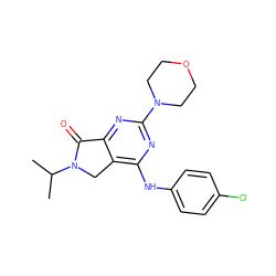 CC(C)N1Cc2c(Nc3ccc(Cl)cc3)nc(N3CCOCC3)nc2C1=O ZINC000026734023