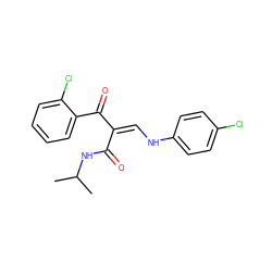 CC(C)NC(=O)/C(=C\Nc1ccc(Cl)cc1)C(=O)c1ccccc1Cl ZINC000028701961