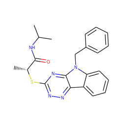 CC(C)NC(=O)[C@@H](C)Sc1nnc2c3ccccc3n(Cc3ccccc3)c2n1 ZINC000033941592