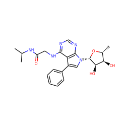 CC(C)NC(=O)CNc1ncnc2c1c(-c1ccccc1)cn2[C@@H]1O[C@H](C)[C@@H](O)[C@H]1O ZINC000013676875