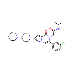 CC(C)NC(=O)Cn1c(-c2cccc(Cl)c2)cn2cc(N3CCC(N4CCCCC4)CC3)cc2c1=O ZINC000058592264