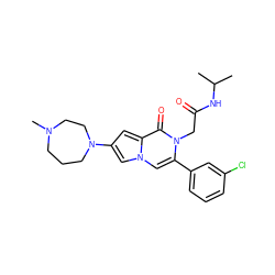 CC(C)NC(=O)Cn1c(-c2cccc(Cl)c2)cn2cc(N3CCCN(C)CC3)cc2c1=O ZINC000058575343