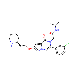 CC(C)NC(=O)Cn1c(-c2cccc(Cl)c2)cn2cc(OCC[C@@H]3CCCCN3C)cc2c1=O ZINC000058583617