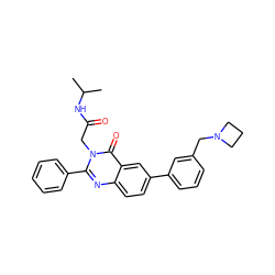 CC(C)NC(=O)Cn1c(-c2ccccc2)nc2ccc(-c3cccc(CN4CCC4)c3)cc2c1=O ZINC000071331115