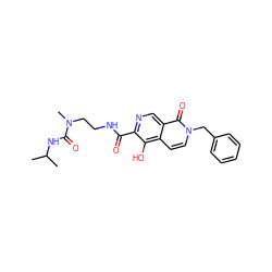 CC(C)NC(=O)N(C)CCNC(=O)c1ncc2c(=O)n(Cc3ccccc3)ccc2c1O ZINC000169710982