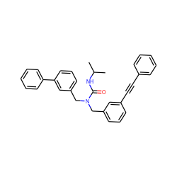 CC(C)NC(=O)N(Cc1cccc(C#Cc2ccccc2)c1)Cc1cccc(-c2ccccc2)c1 ZINC000066097615