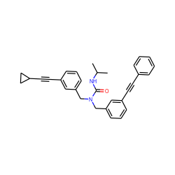 CC(C)NC(=O)N(Cc1cccc(C#Cc2ccccc2)c1)Cc1cccc(C#CC2CC2)c1 ZINC000066097619