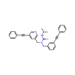 CC(C)NC(=O)N(Cc1cccc(C#Cc2ccccc2)c1)Cc1cncc(C#Cc2ccccc2)c1 ZINC000066077867