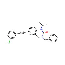 CC(C)NC(=O)N(Cc1ccccc1)Cc1cccc(C#Cc2cccc(Cl)c2)c1 ZINC000066074981