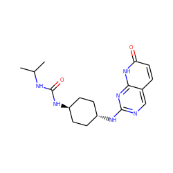 CC(C)NC(=O)N[C@H]1CC[C@H](Nc2ncc3ccc(=O)[nH]c3n2)CC1 ZINC000473126159