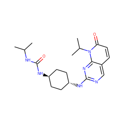 CC(C)NC(=O)N[C@H]1CC[C@H](Nc2ncc3ccc(=O)n(C(C)C)c3n2)CC1 ZINC000473113282