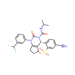 CC(C)NC(=O)N1C(=O)N(c2cccc(C(F)F)c2)C2=C(C(=O)CC2)[C@H]1c1ccc(C#N)cc1S(C)(=O)=O ZINC001772613855