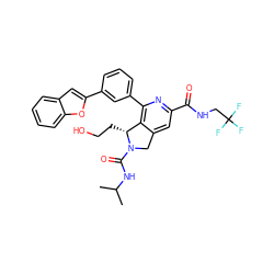 CC(C)NC(=O)N1Cc2cc(C(=O)NCC(F)(F)F)nc(-c3cccc(-c4cc5ccccc5o4)c3)c2[C@H]1CCO ZINC000095599841