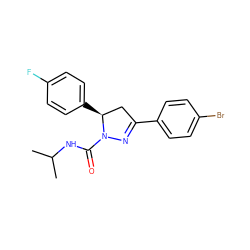 CC(C)NC(=O)N1N=C(c2ccc(Br)cc2)C[C@@H]1c1ccc(F)cc1 ZINC001772636436