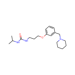 CC(C)NC(=O)NCCCOc1cccc(CN2CCCCC2)c1 ZINC000001889609