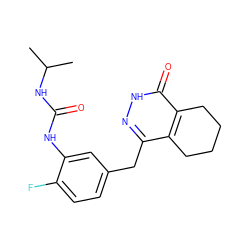 CC(C)NC(=O)Nc1cc(Cc2n[nH]c(=O)c3c2CCCC3)ccc1F ZINC000149196422