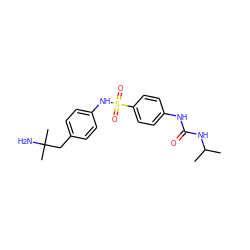 CC(C)NC(=O)Nc1ccc(S(=O)(=O)Nc2ccc(CC(C)(C)N)cc2)cc1 ZINC000049113894