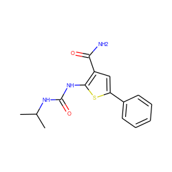 CC(C)NC(=O)Nc1sc(-c2ccccc2)cc1C(N)=O ZINC000137412923