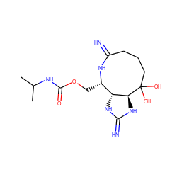 CC(C)NC(=O)OC[C@@H]1NC(=N)CCCC(O)(O)[C@H]2NC(=N)N[C@@H]21 ZINC001772600852