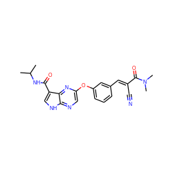 CC(C)NC(=O)c1c[nH]c2ncc(Oc3cccc(/C=C(\C#N)C(=O)N(C)C)c3)nc12 ZINC000148992397