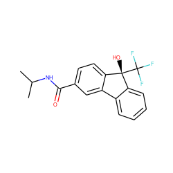 CC(C)NC(=O)c1ccc2c(c1)-c1ccccc1[C@@]2(O)C(F)(F)F ZINC000144700975