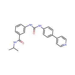 CC(C)NC(=O)c1cccc(NC(=O)Nc2ccc(-c3ccncc3)cc2)c1 ZINC000073293202